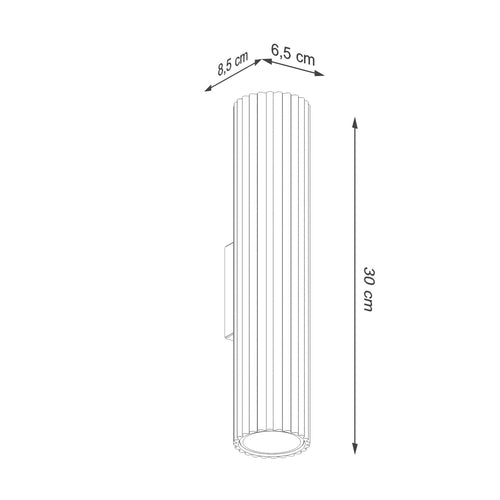 Sollux Lighting Wandlamp KARBON 30 bordeaux - 6,5x8,5x30cm