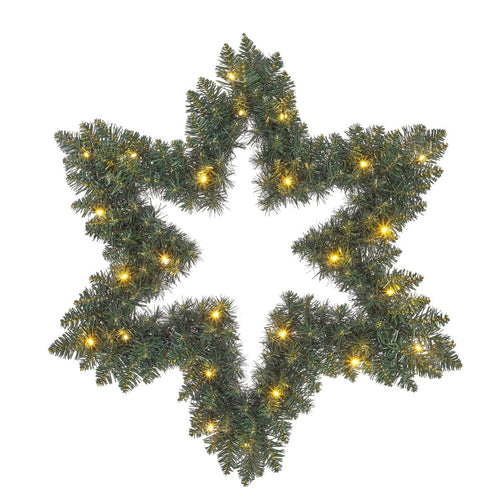 Black Box Trees Kerstkrans Ster met LED Verlichting - Kerstversiering voor Binnen met 40 Warm Witte LED Lampjes - Deurkrans op Batterijen voor aan de
