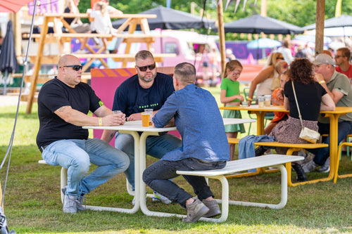 MaximaVida metalen picknicktafel Max ivoor - 150 cm - vtwonen shop