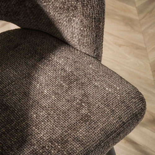 Giga Meubel Eetkamerstoel Salon Tissee - Bruin Stof - Set van 2 - vtwonen shop