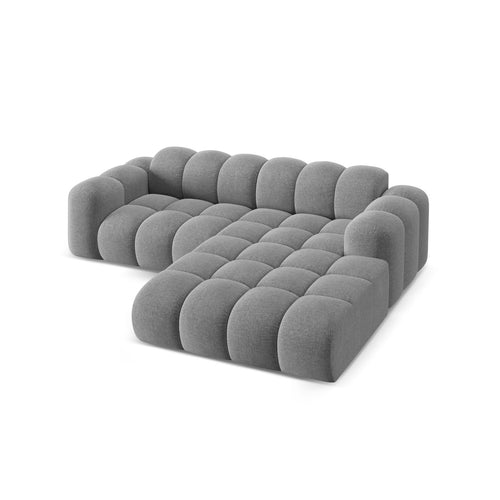 Cosmopolitan Design - Rechter hoekbank Treno 3-zits, chenille lichtgrijs - 184x240x70cm