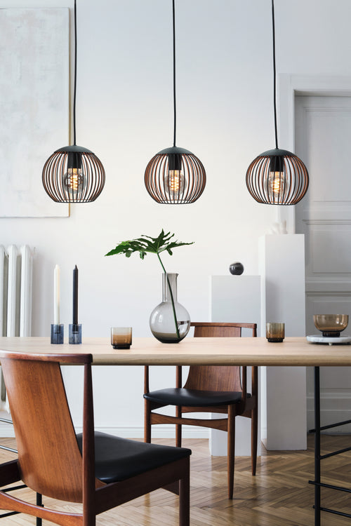 EGLO hanglamp Almanzora - e27 - 90 cm - zwart/koper - vtwonen shop