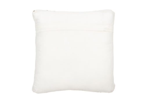 J-Line kussen Etnisch Vierkanten - wol/katoen - creme/beige