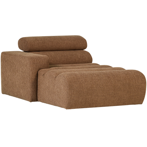 WOOOD chaise longue element arm links Novi - Polyester- Karamelbruin - 86x109x173 - vtwonen shop