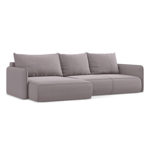 LaMiaSofa hoekbank links Palermo - velours - lavendel - 240x148x86
