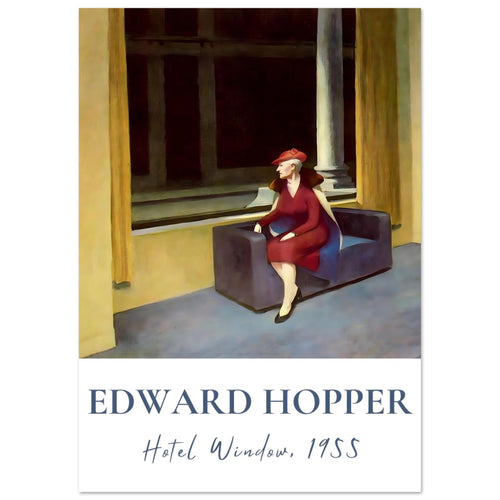 Artfulprints  Edward Hopper - Hotel window   poster A4 21x29.7 cm - vtwonen shop