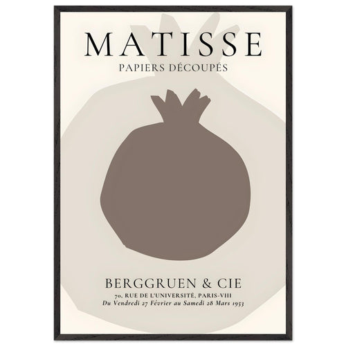 Artfulprints Poster met Lijst Matisse – Still fruit   - 70x100 cm - Grijs