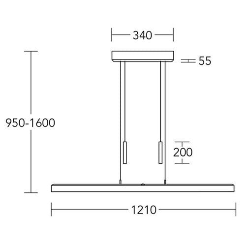 Herzblut hanglamp Leonora - 1 lichts - 121  x  160   cm - mat-chroom - vtwonen shop