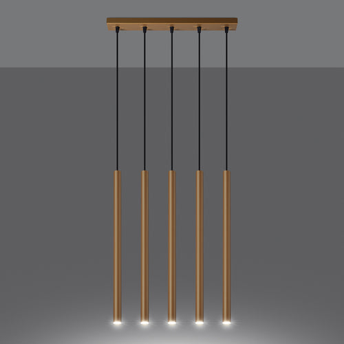 Sollux Lighting Hanglamp PASTELO 5L goud - 45x5x110cm