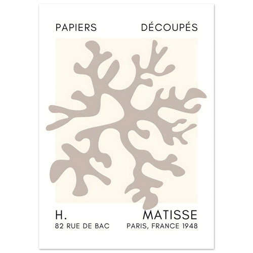 Artfulprints  Matisse – Dreamy coral flower grey   poster 50x70 cm - vtwonen shop