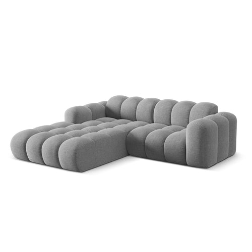 Cosmopolitan Design - Linker hoekbank Treno 3-zits, chenille lichtgrijs - 184x240x70cm