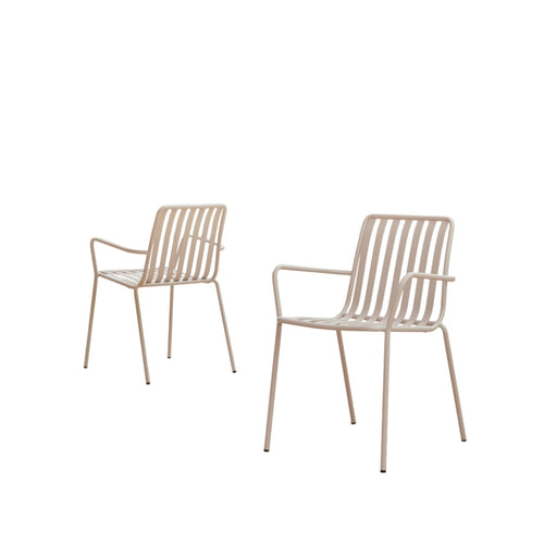 Tikamoon Metalen leunstoel in crèmekleur - Beige - vtwonen shop