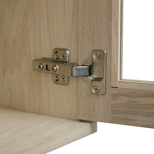 Furnhouse 3-deurs wandkast Kerteminde - Witte olie - MDF, Eikenfineer, Glas - 37x160x60