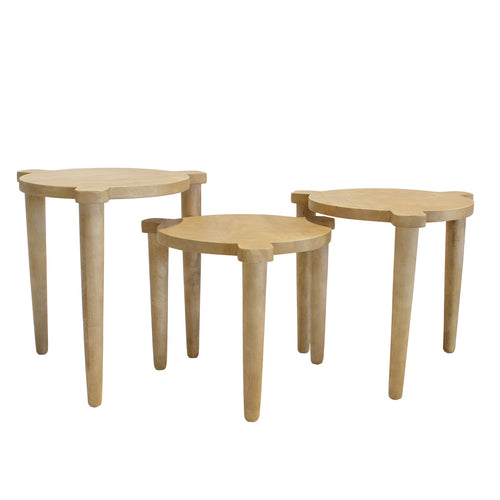 Giga Meubel Salontafel Jiska - Mangohout - Naturel - Set van 3 - vtwonen shop