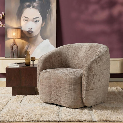 Starfurn Draaifauteuil Yara - Taupe - 82x85x77 cm