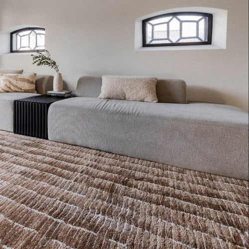 Interieur05 vloerkleed Rectangle - bruin/wit - 200 x 290 cm