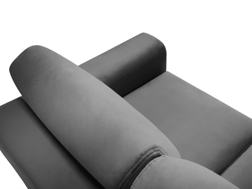 Cosmopolitan Design Slaapbank met opbergdoos Kyoto 3-zits, flueel lichtgrijs - 100x235x88cm