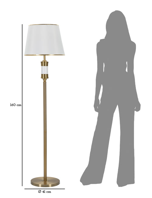 Mauro Ferretti vloerlamp - Ø 41x160 cm - wit/goud