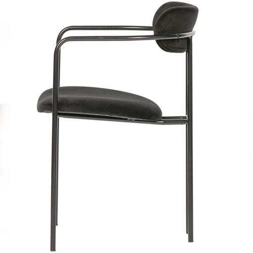 IVY EETKAMERSTOEL FLUWEEL ZWART - vtwonen shop