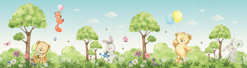 Sanders & Sanders zelfklevende behangrand bos met bosdieren groen - 500 x 13.8 cm - 601317