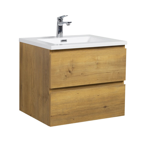 Badplaats Badkamermeubel Set Angela 60 cm – Eiken – Badmeubel met Wastafel