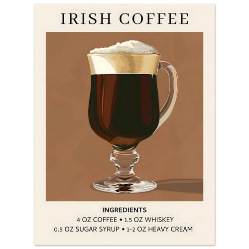 Artfulprints  Irish Coffee - Ingrediënten   poster 30x40 cm - vtwonen shop