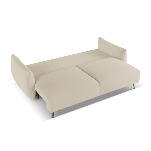 LaMiaSofa 3-zits slaapbank Genova - chenille stof - donkerbeige - 230x105x86