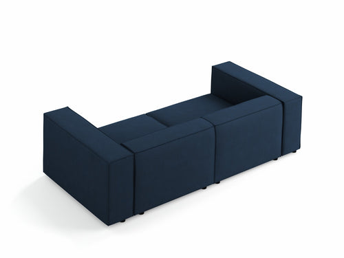 Cosmopolitan Design Bank Arendal 3-zits, chenille met ribbeleffect, koningsblauw - 102x204x70cm