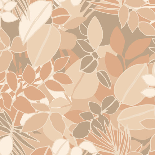 ESTAhome behang bladeren beige en licht terracotta - 50 x 900 cm - 139846 - vtwonen shop