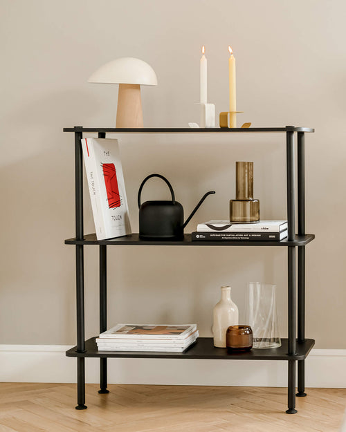 noo.ma Teidi 3-laags open wandrek - Vulcano Black, 80 x 35 x 90,5 cm