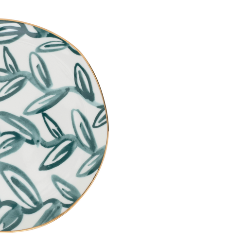 Urban Nature Culture Good Morning bord Leaves - Aqua - Ø 17x1cm