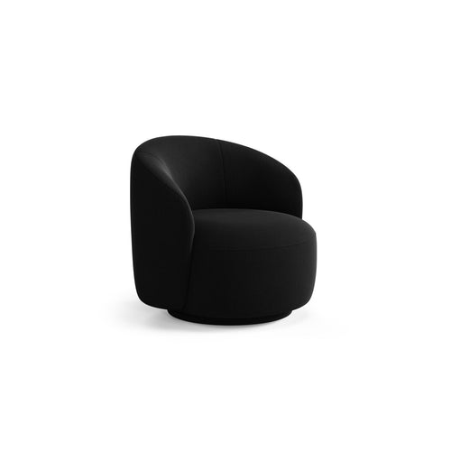 Cosmopolitan Design - Draaistoel Savona structurele stof zwart - 83x86x76.5cm
