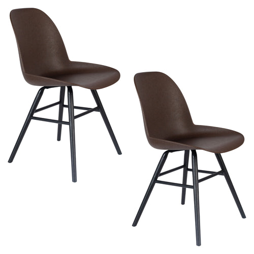 Zuiver Albert Kuip Eetkamerstoelen Coffee Bruin - Set van 2