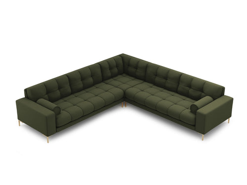Cosmopolitan Design Symmetrische hoekbank Bali 6-zits, structurele stof, groente - 256x256x75cm