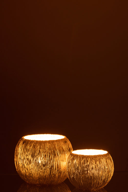 J-Line kaarshouder - glas - zilver - small