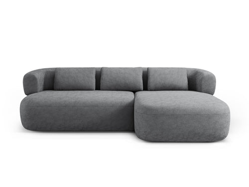 Micadoni rechter hoekbank Jenny 5-zits, chenille donkergrijs - 145x225x73cm
