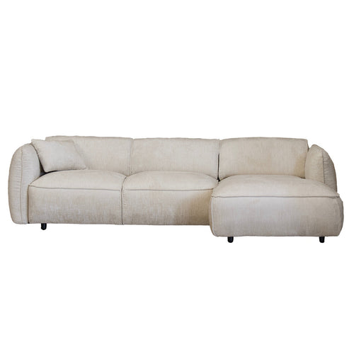 Giga Meubel Chaise Longue Bank Lyon - 3-Zits - Rechts - Beige