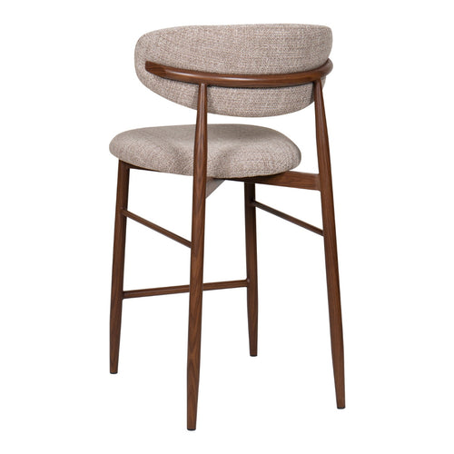 Giga Meubel Barkruk Alexia - Stof/Metaal - Taupe - Set van 2 - vtwonen shop