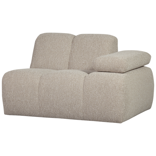 WOOOD 1-zits bank met arm rechts Mojo - Bouclé - Beige - 74x120x97 cm - vtwonen shop