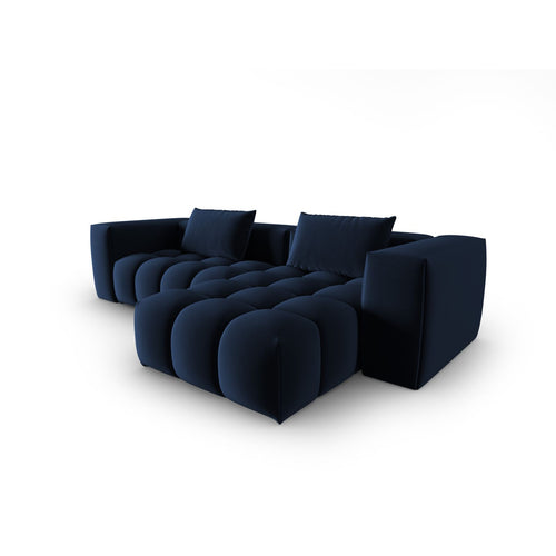 Cosmopolitan Design - Modulaire hoekbank rechts Verona 3-zits, flueel koningsblauw - 145x260x70cm
