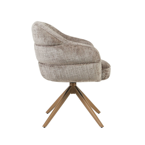 Starfurn Eetkamerstoel Bella - Taupe/Brons - Draaibaar - Set van 2