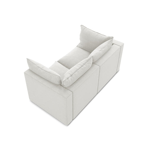 LaMiaSofa Tweezits modulaire bank Ravenna - bouclé - wit - 180x90x77