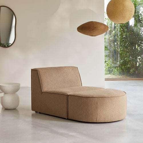 Tikamoon Modulaire loungefauteuil in camelkleurige stof - Bruin