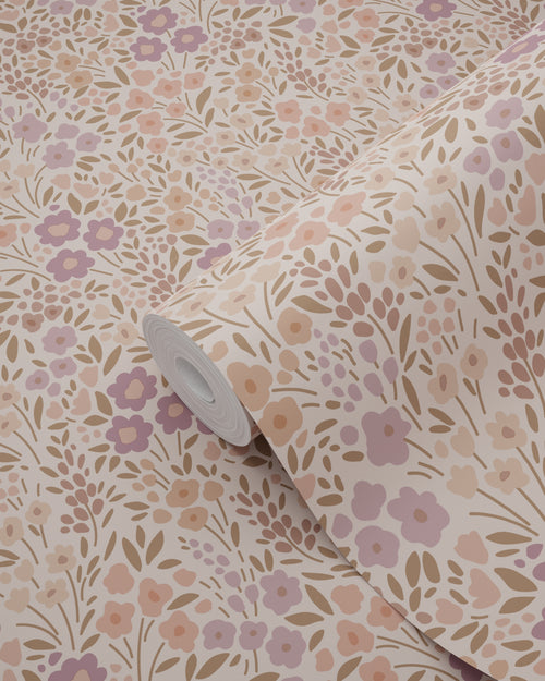 ESTAhome behang bloemetjes mauve paars - 50 x 900 cm - 131458 - vtwonen shop