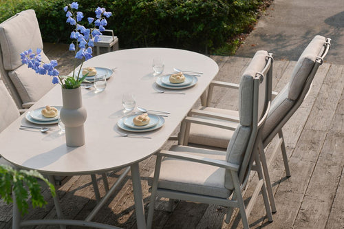 Hartman Tuinstoel Flora -  Beige Aluminium - Zithoogte 48cm - Set van 2