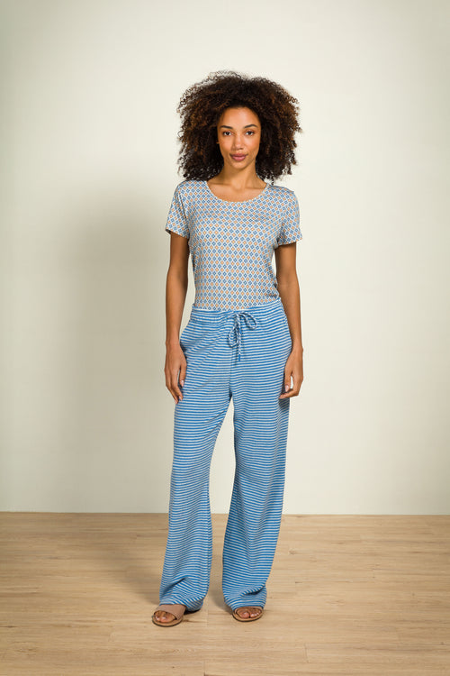 Pip Studio - Britta Pyjamabroek - Dames - Little Sumo Stripe - Blauw - XL