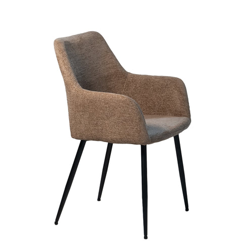 Giga Meubel Eetkamerstoel Annabel - Stof/Metaal - Taupe - Set van 2 - vtwonen shop