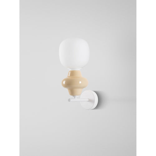 Nova Luce CLIO Bolvormige wandlampen geel, mat wit E14 1x5W