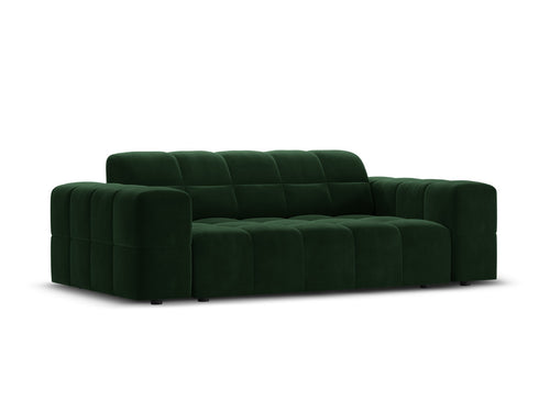 Cosmopolitan Design Bank Chicago 2-zits, flueel flessengroen - 102x178x78cm