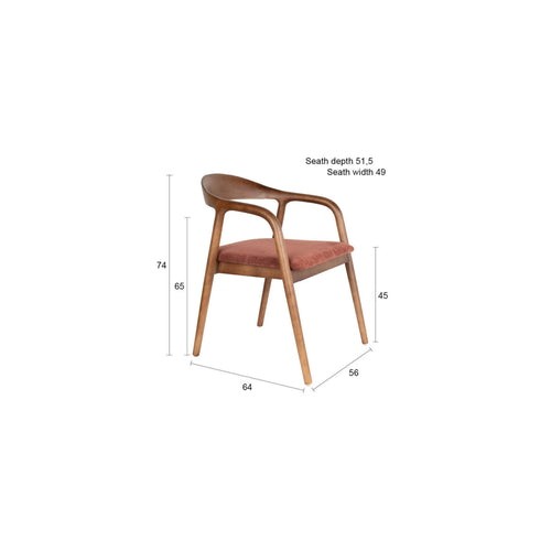 Housecraft Living Melody Eetkamerstoelen Rood - Set van 2